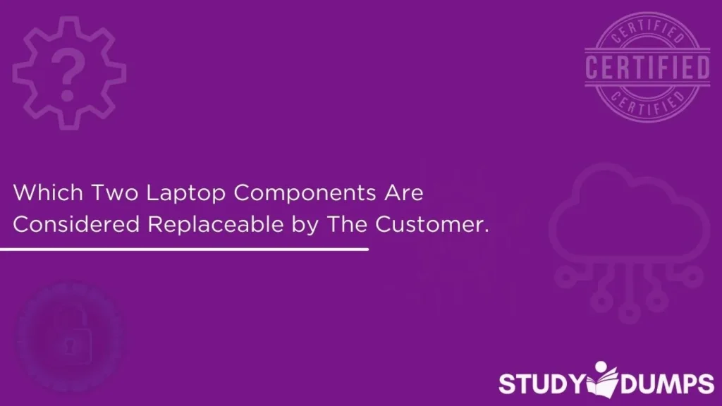 which two laptop components are considered replaceable by the customer. (choose two.)