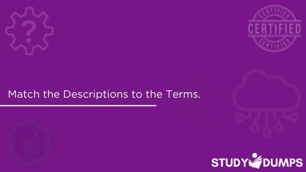 Match the Descriptions to the Terms. (Not All Options Are Used.)
